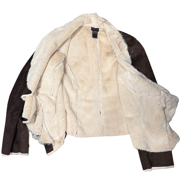 TORRID Brown Suede Sherpa Lined Jacket | Size 2 - Picture 4 of 6